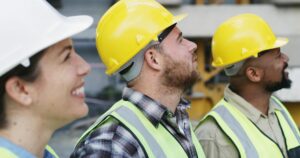 construction thinking people site building project infrastructure planning civil engineer contractor team workers with ppe architecture inspection property development 590464 561588