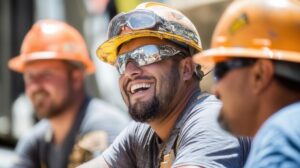 construction workers hard hats sharing laugh lunch break labor day camaraderie 1288454 2649 1