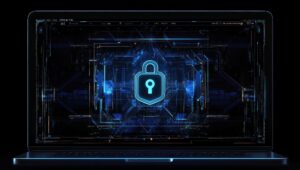 cybersecurity digital lock laptop screen futuristic technology data protection 1186889 2034