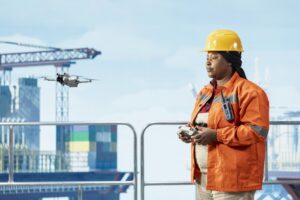 drilling barge engineer using drone access areas that pose safety risks humans from safe 482257 132920