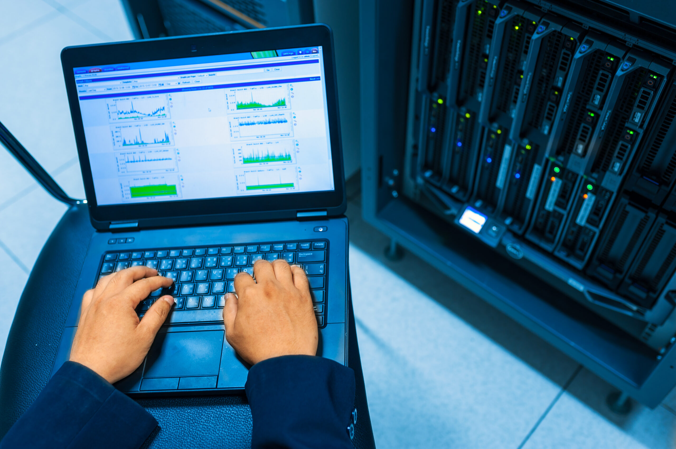 it engineer repairing server datacenter scaled