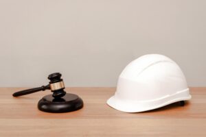 judge gavel white safety helmet wooden desk 704508 5259