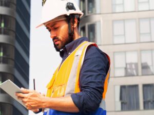 male man gentleman smart white hardhat safety factory uniform manager control industrial work job oc 178037 4464