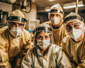 medical staff ppe working diligently hospital setting 1198884 19701