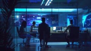 modern office collaboration cybersecurity team meeting table 706399 11415