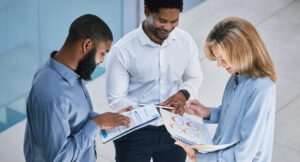 work data employees document collaboration communication discussion about report stats team meeting together conversation about corporate business paperwork workflow 590464 83529