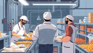 workers controling food quality factory isolated with white highlights 660230 42013