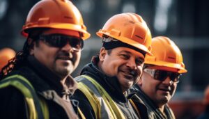 workers wearing helmets construction site 950002 147456
